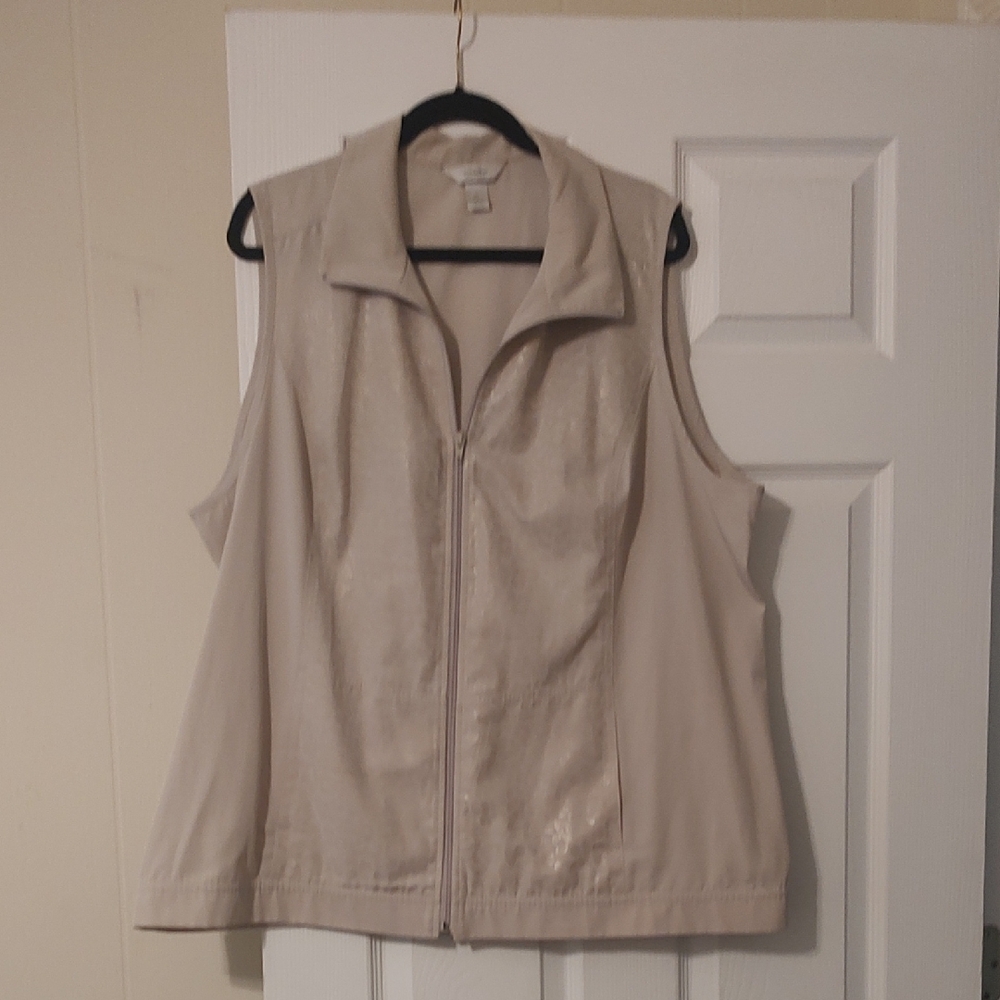CJ Banks Beige Sleeveless Vest